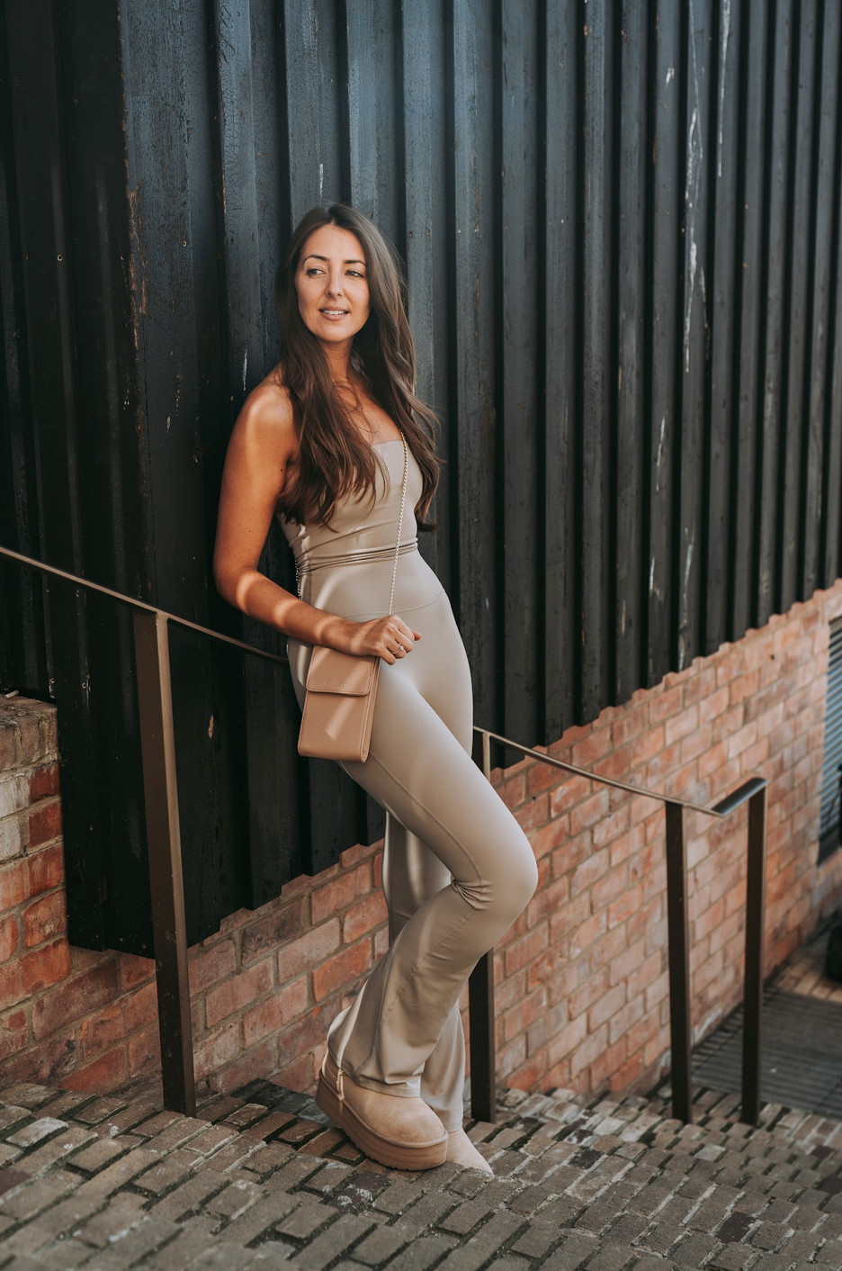 Cappuccino Beige Flared Jumpsuit